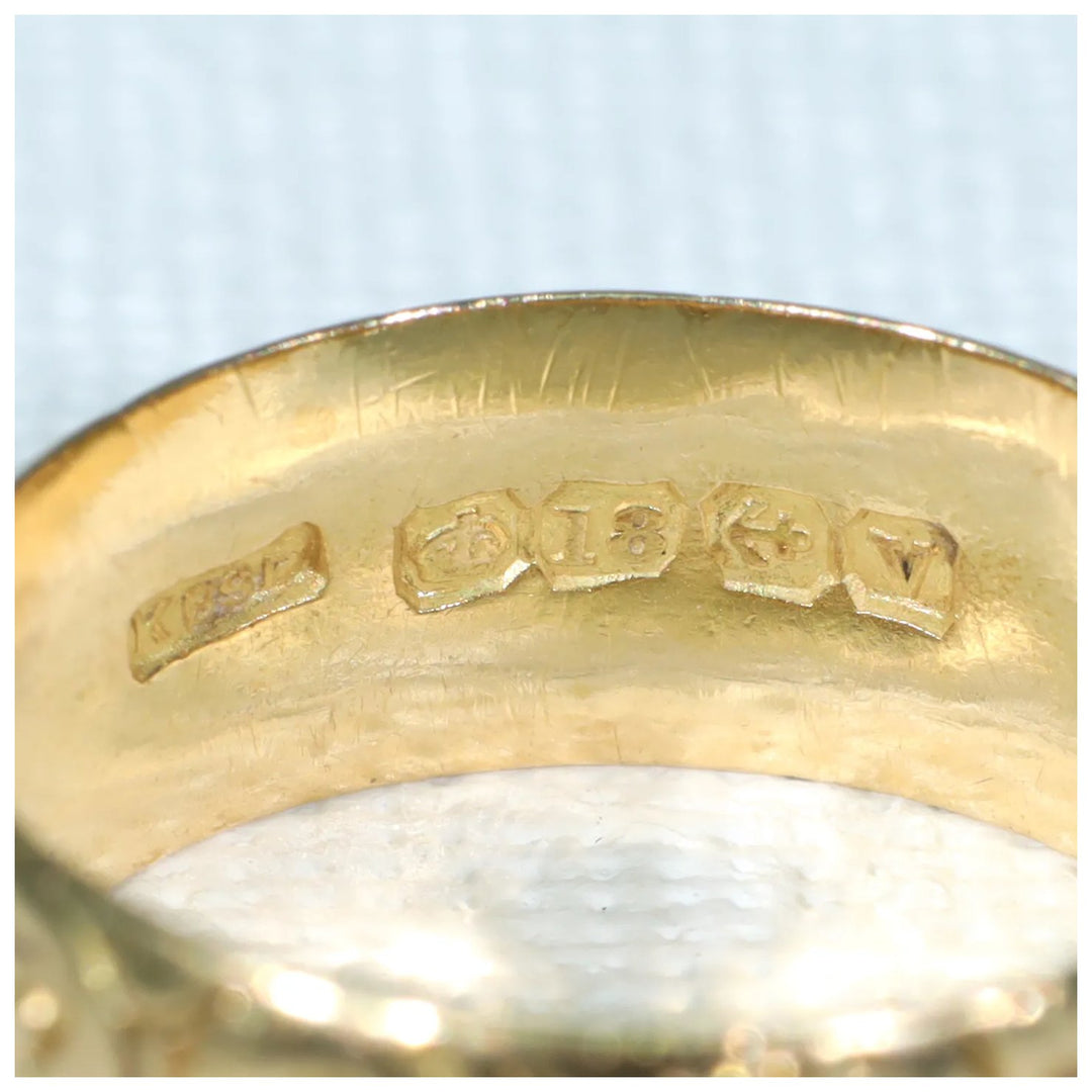Antique Engraved 18k Gold Wedding Band Ring Hallmarked 1920