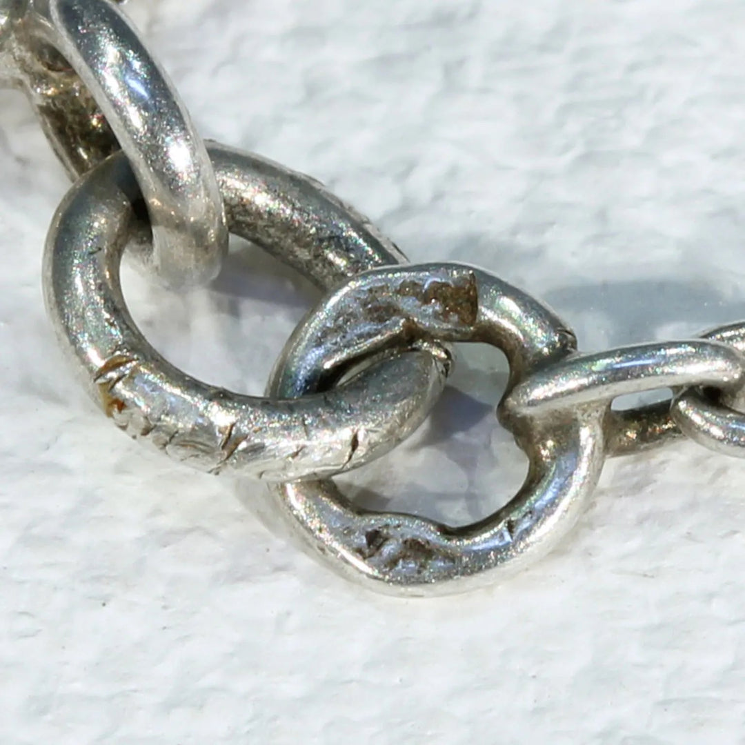 Antique French Art Nouveau Silver Station Necklace