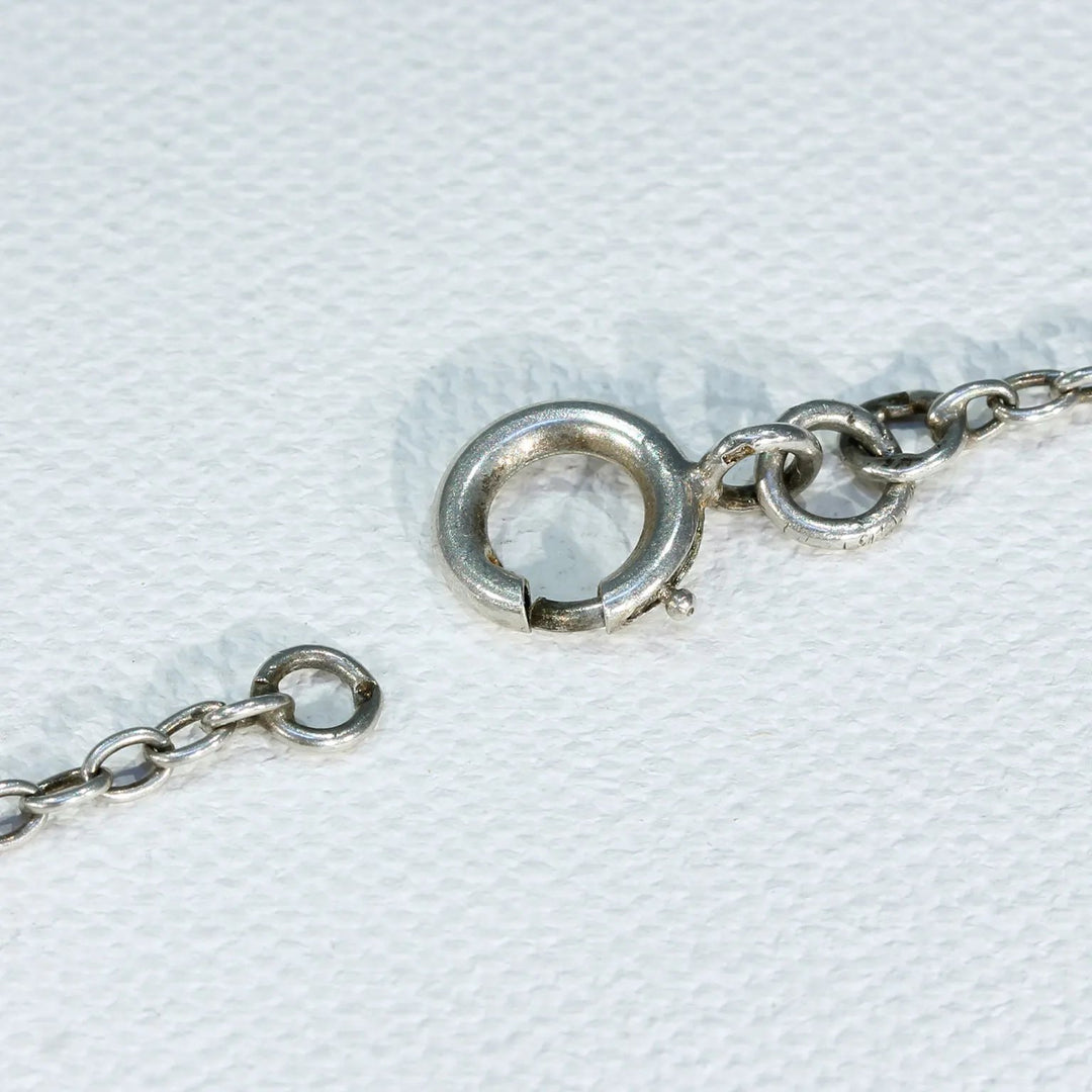 Antique French Art Nouveau Silver Station Necklace