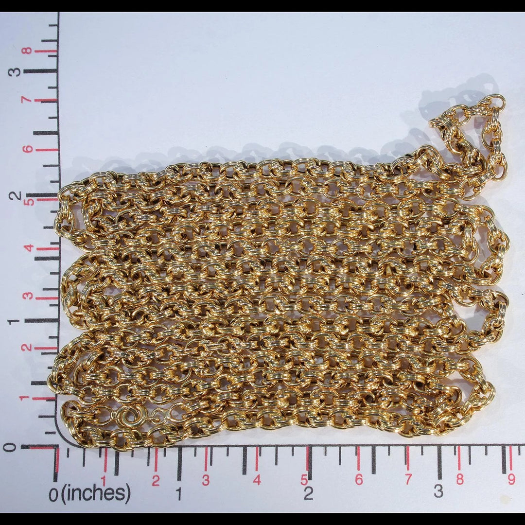 Antique French Long Guard Chain 52 inches 18k Gold