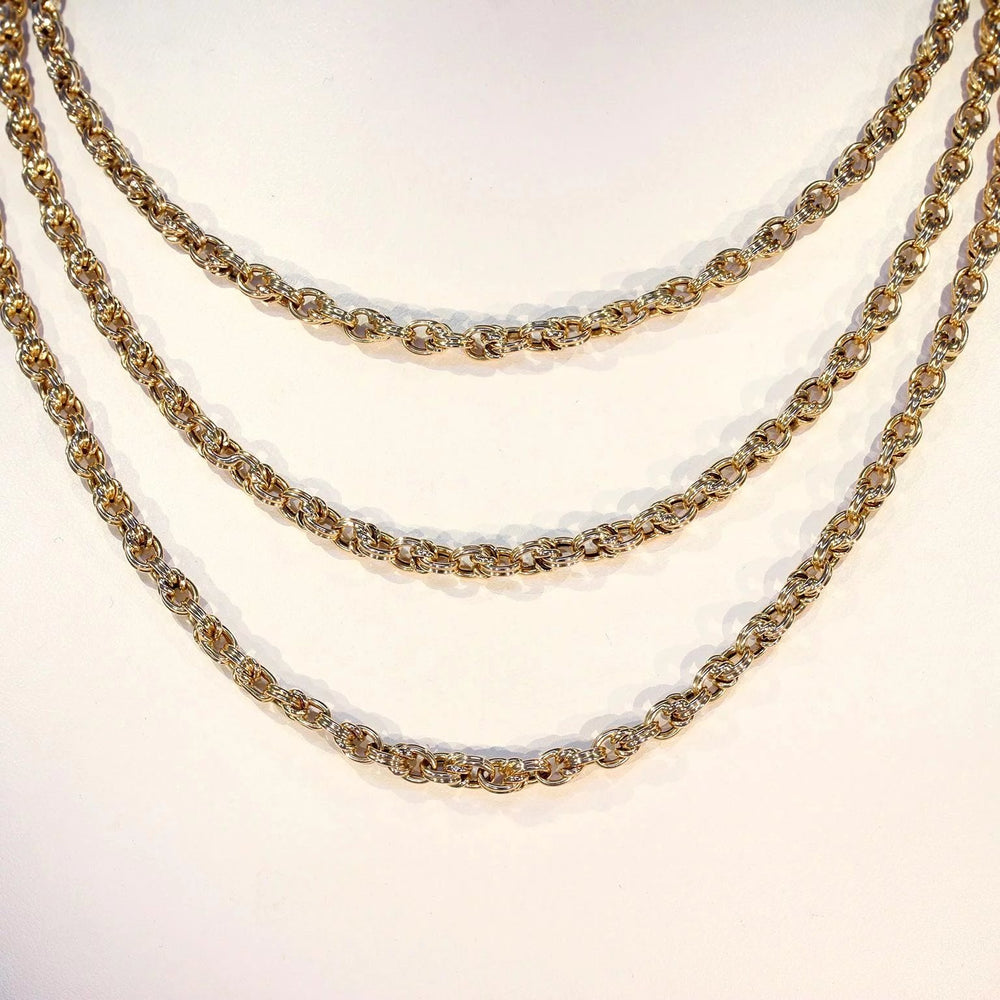 Antique French Long Guard Chain 52 inches 18k Gold