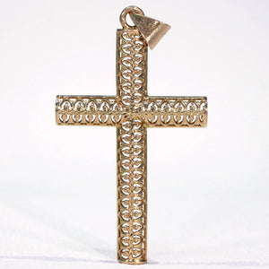 Antique French Peirced 18k Gold Cross