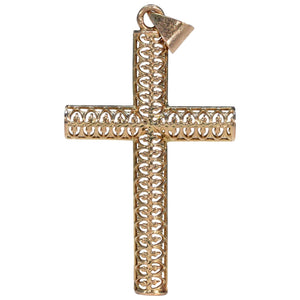 Antique French Peirced 18k Gold Cross