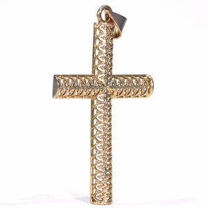 Antique French Peirced 18k Gold Cross