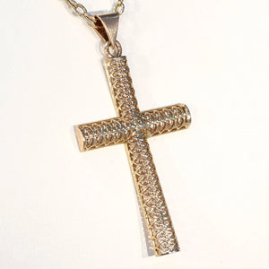 Antique French Peirced 18k Gold Cross