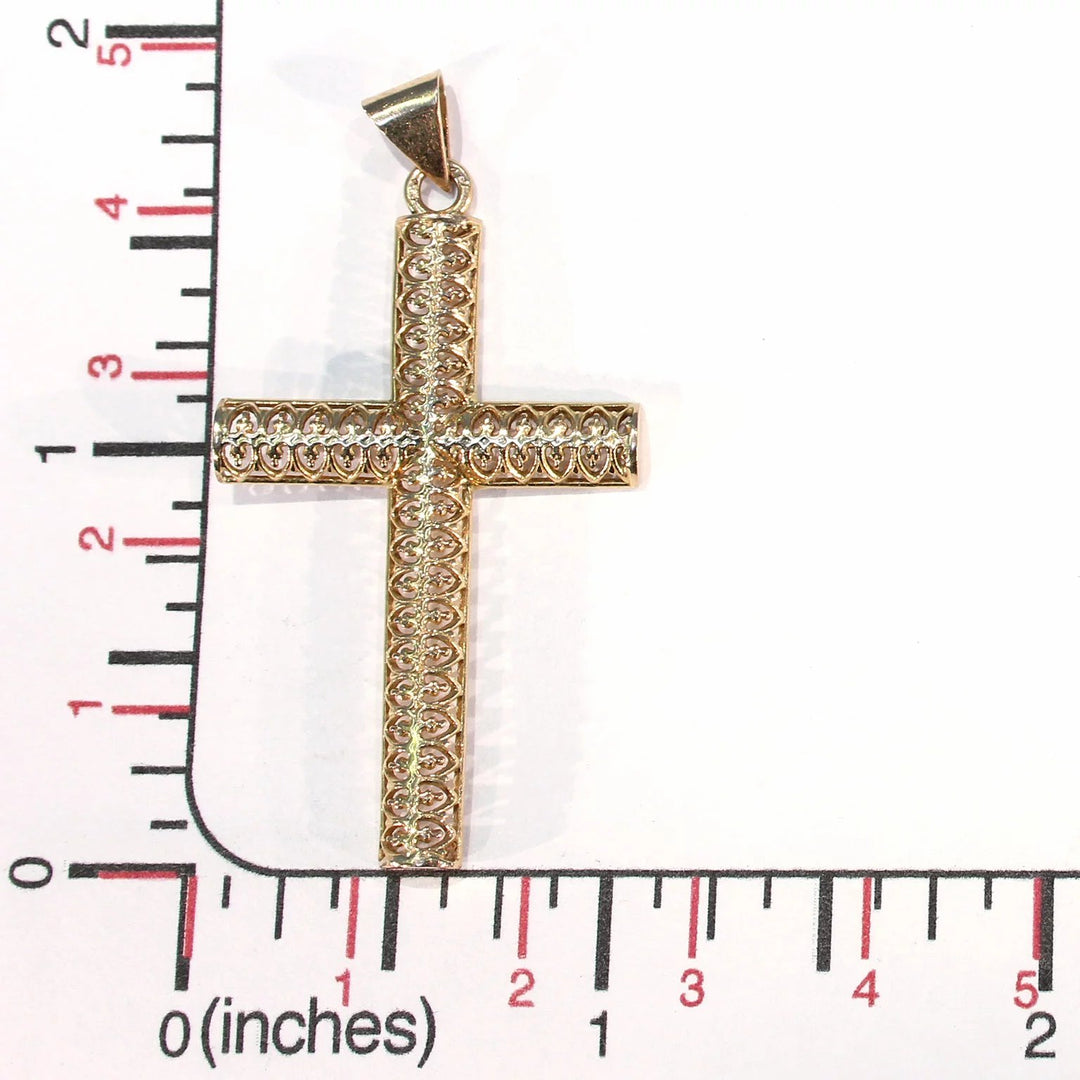 Antique French Peirced 18k Gold Cross