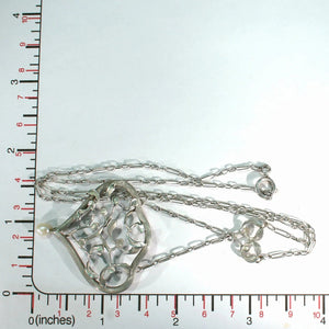 Antique French Silver Mistletoe Art Nouveau Necklace