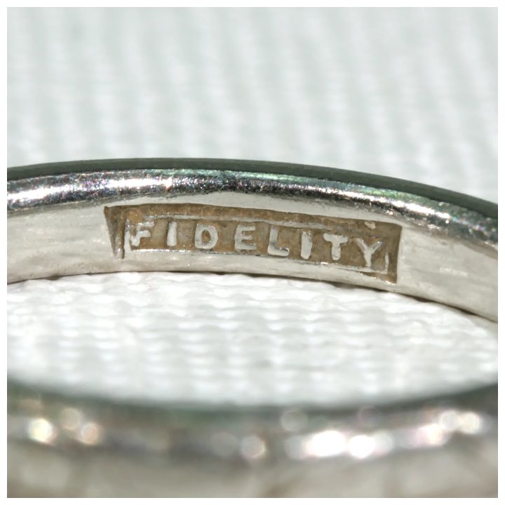Antique Platinum Wedding Band Ring Inscribed 'Fidelity' sz 4.75