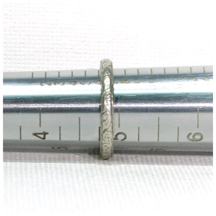 Antique Platinum Wedding Band Ring Inscribed 'Fidelity' sz 4.75