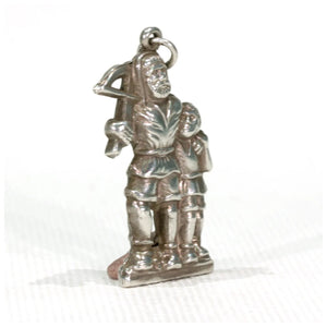 Antique Silver Archer and Child Pendant Charm