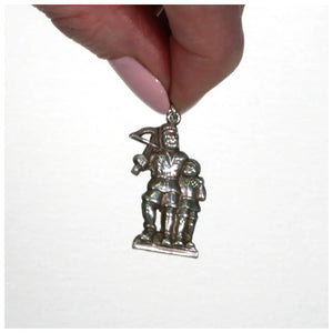 Antique Silver Archer and Child Pendant Charm