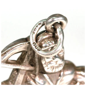 Antique Silver Archer and Child Pendant Charm