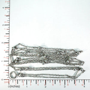 Antique Silver Murrle, Bennett and Co. Long Guard Watch Chain Necklace