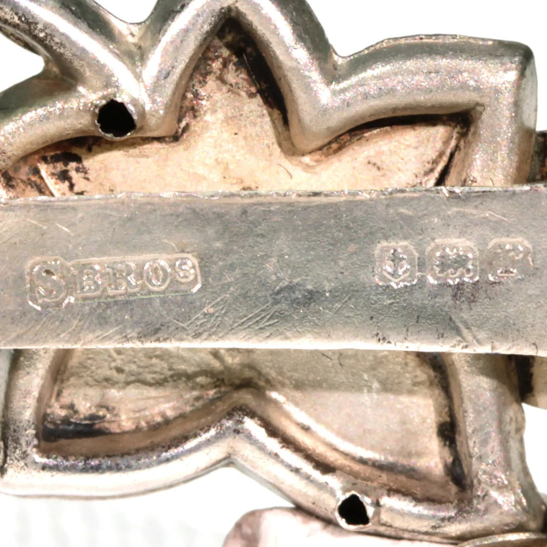 Antique Silver Sweetheart Brooch Pin "Best Wishes" Edwardian