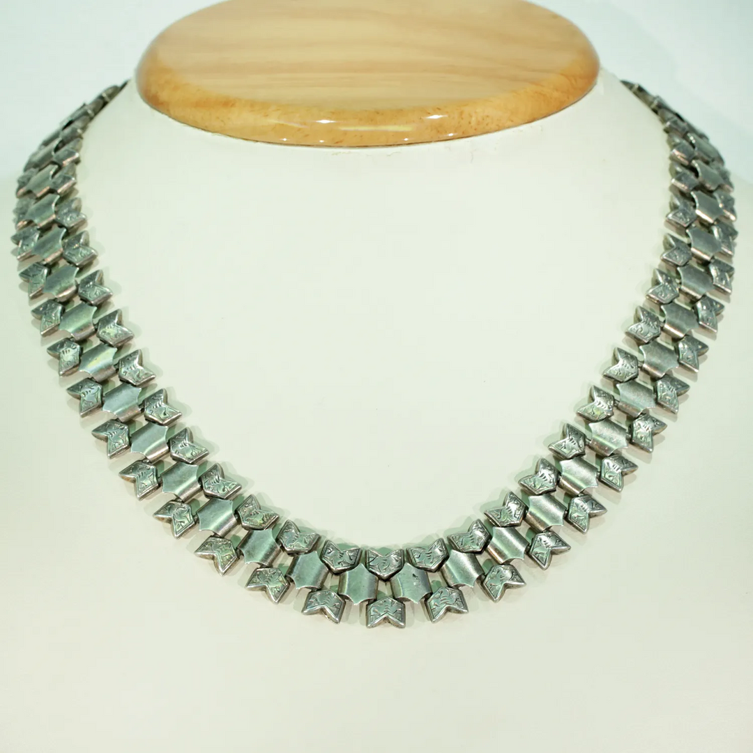 Antique Silver Victorian Collar Necklace