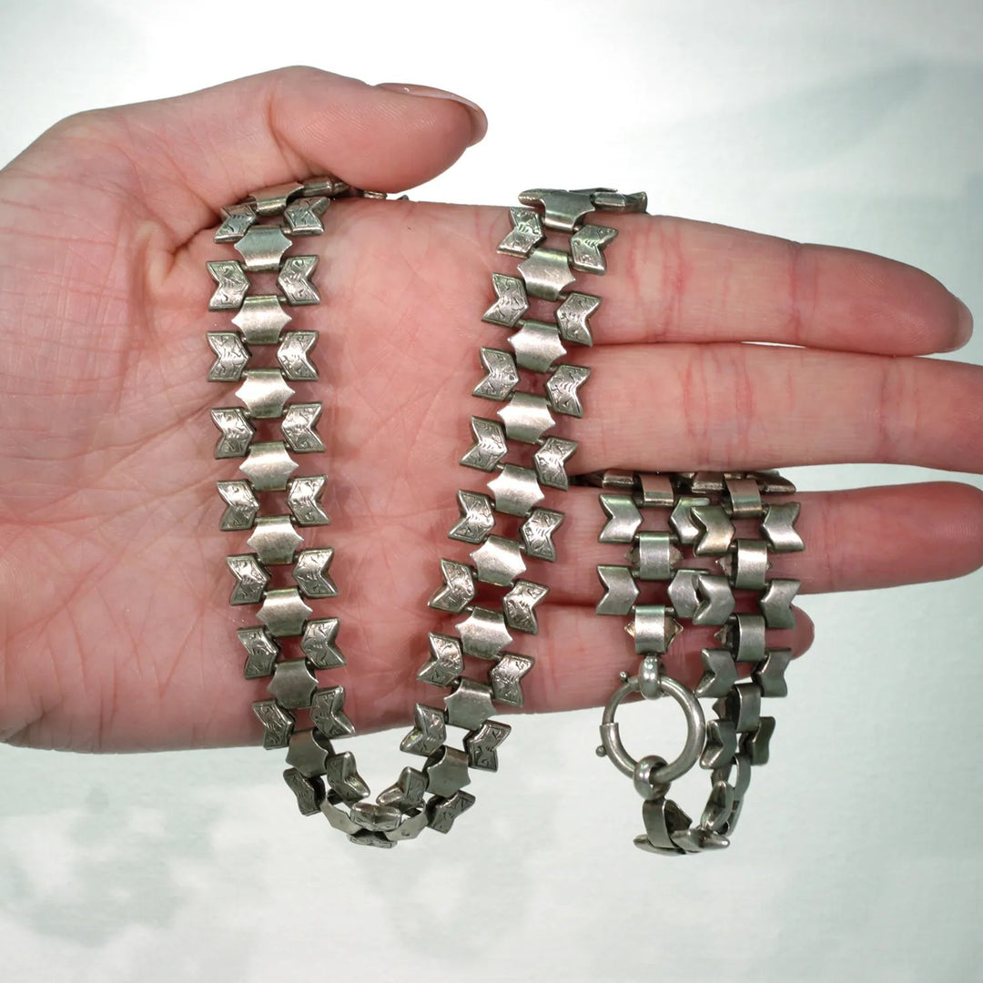 Antique Silver Victorian Collar Necklace