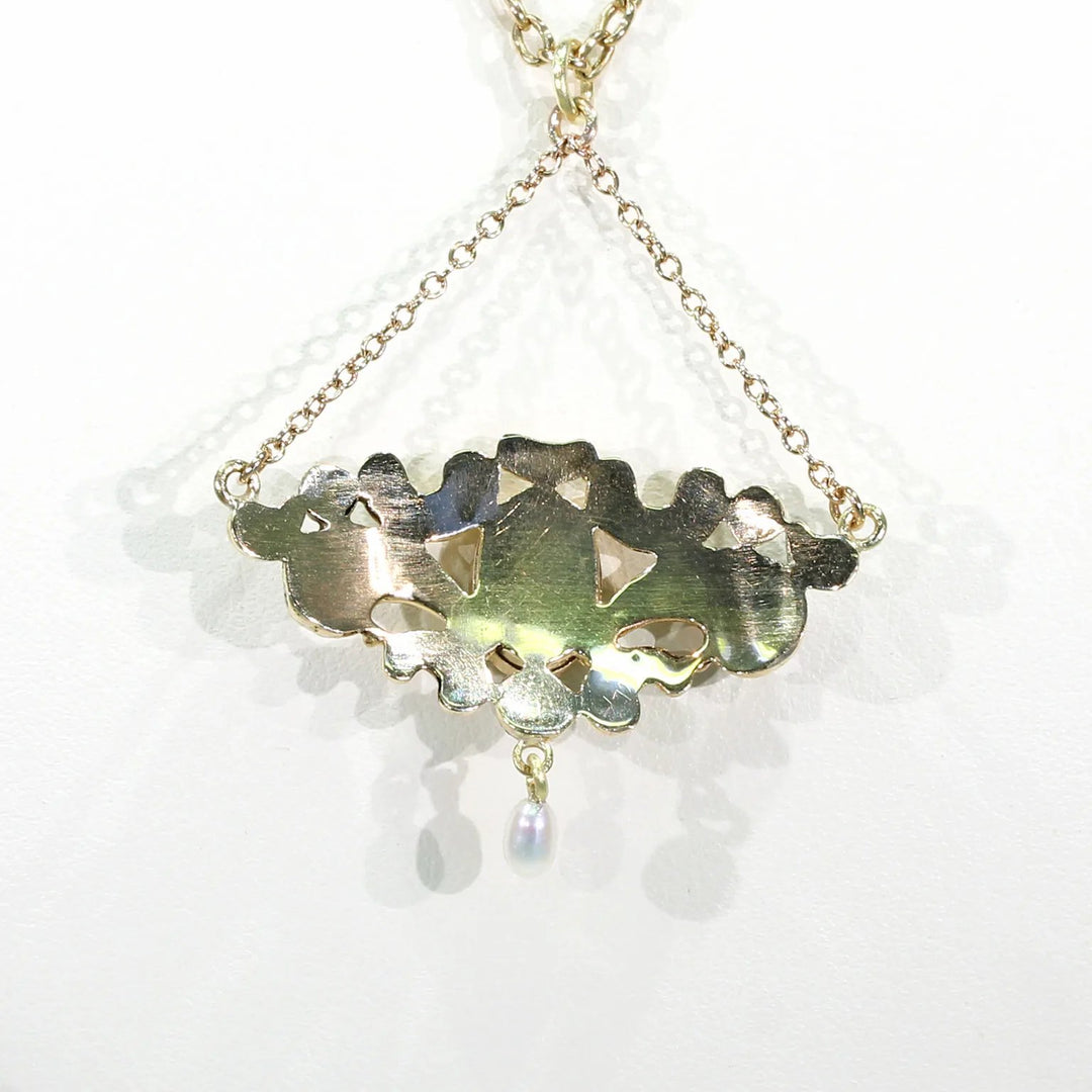 Antique Swiss Enamel Pendant 14k Gold
