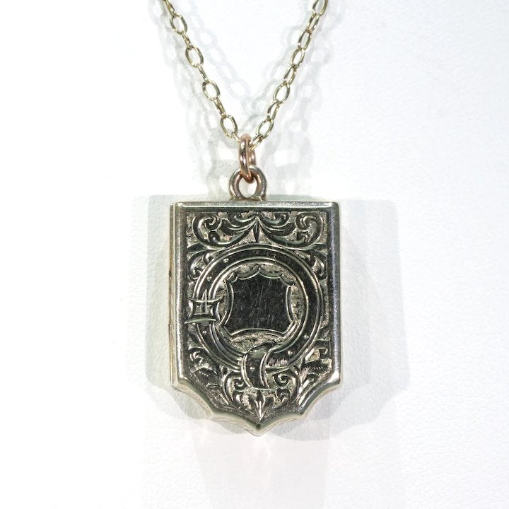 Antique Victorian 9k Gold Locket Shield Garter