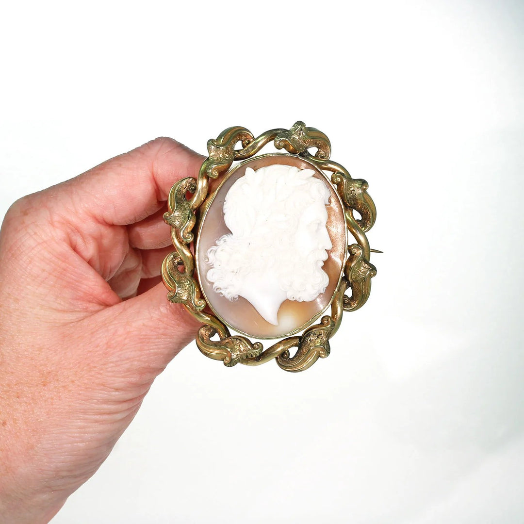 Antique Victorian Cameo Brooch of Jupiter