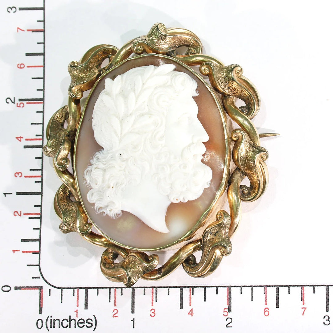 Antique Victorian Cameo Brooch of Jupiter