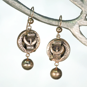 Antique Victorian Gold Buckle Earrings