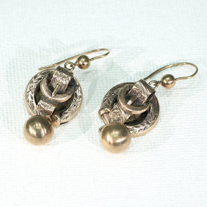 Antique Victorian Gold Buckle Earrings