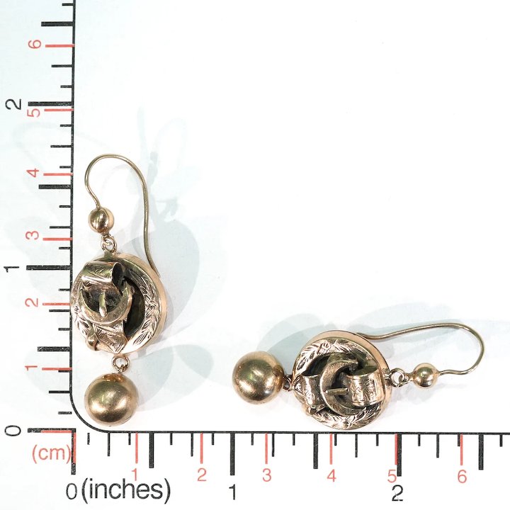 Antique Victorian Gold Buckle Earrings