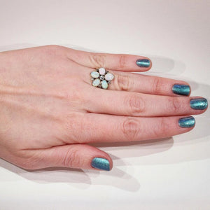 Antique Victorian Opal Diamond Flower Ring