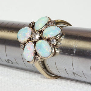 Antique Victorian Opal Diamond Flower Ring