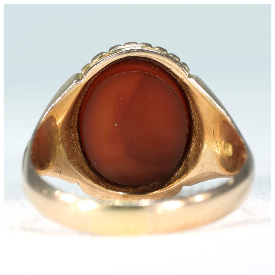 Antique Victorian Sardonyx Gold Signet Ring '1874'