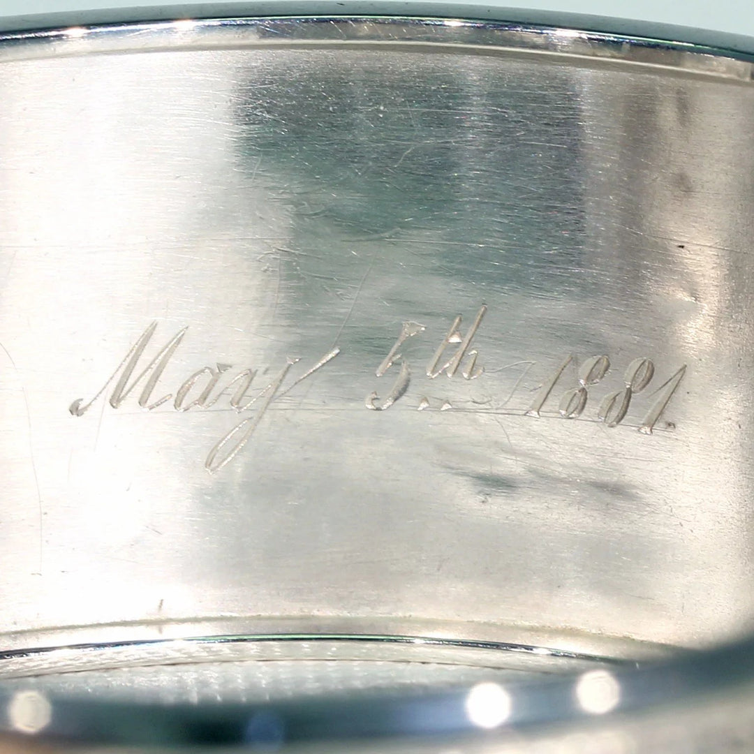 Antique Victorian Silver Bangle, Inscribed 1881