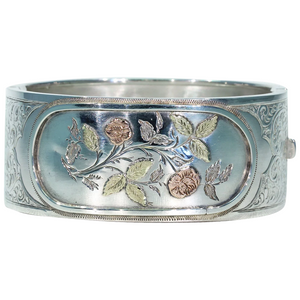 Antique Victorian Silver Bangle, Inscribed 1881