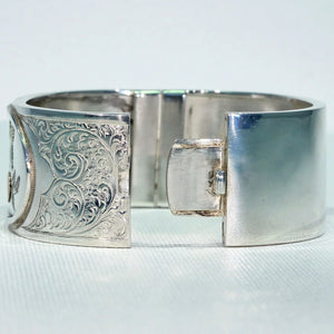 Antique Victorian Silver Bangle, Inscribed 1881