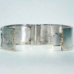 Antique Victorian Silver Bangle, Inscribed 1881