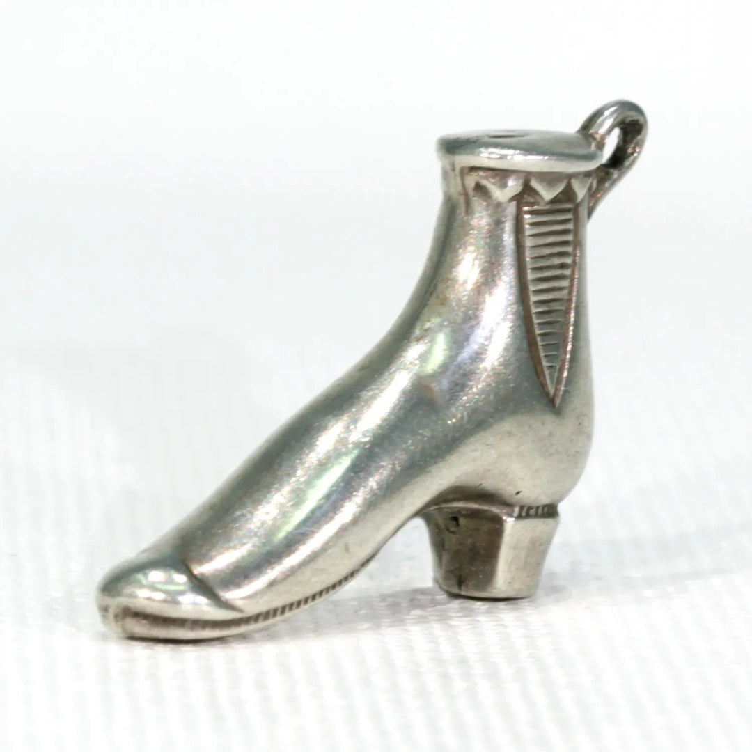 Antique Victorian Silver Boot Charm Pendant