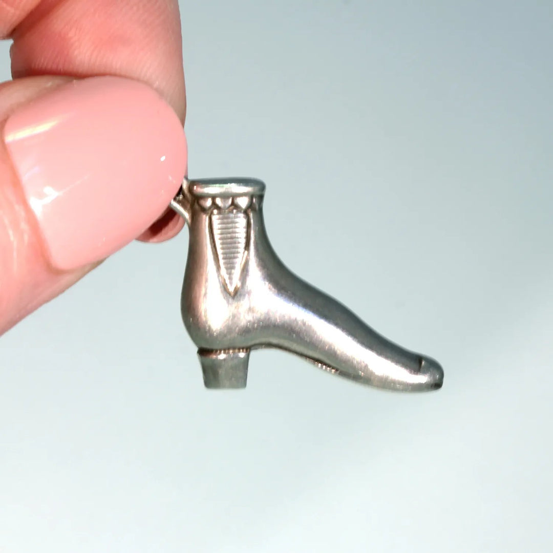 Antique Victorian Silver Boot Charm Pendant