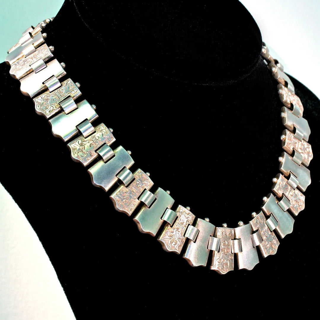 Antique Victorian Silver Collar Necklace