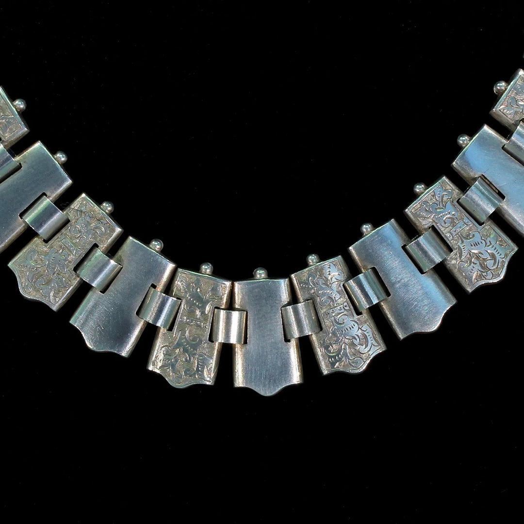 Antique Victorian Silver Collar Necklace