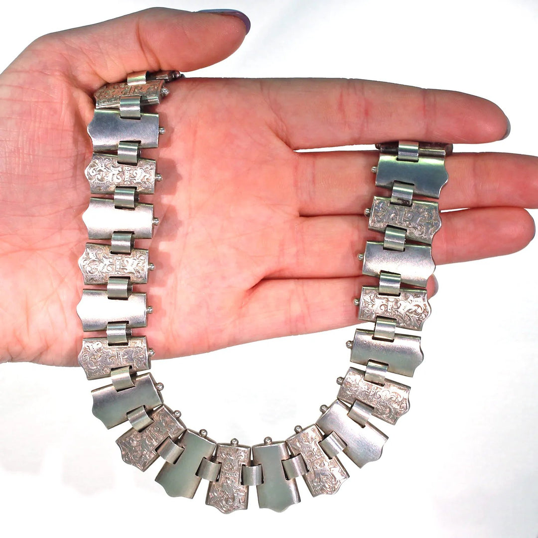 Antique Victorian Silver Collar Necklace