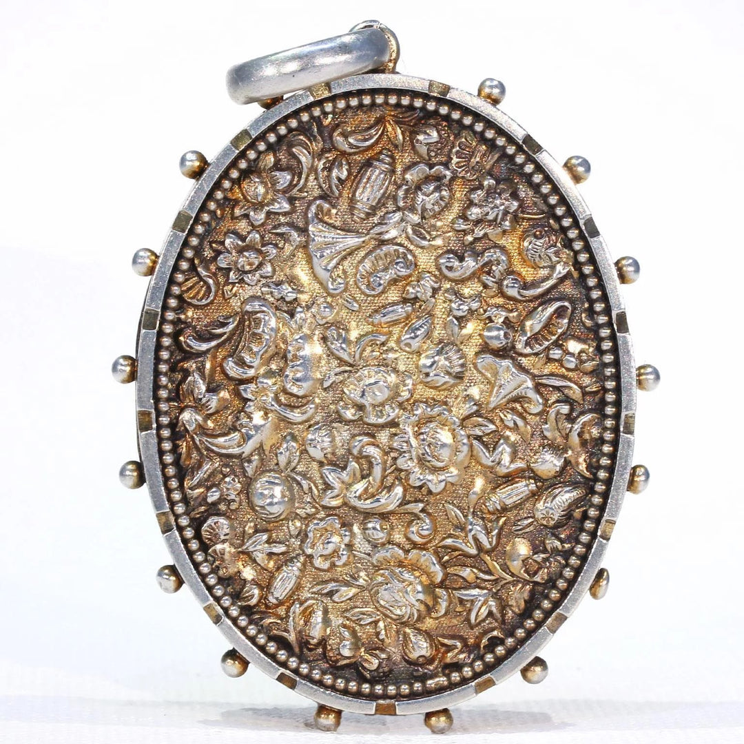 Antique Victorian Silver Repoussed Locket