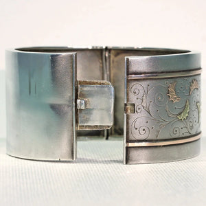 Antique Victorian Sterling Silver Cuff Bangle Bracelet