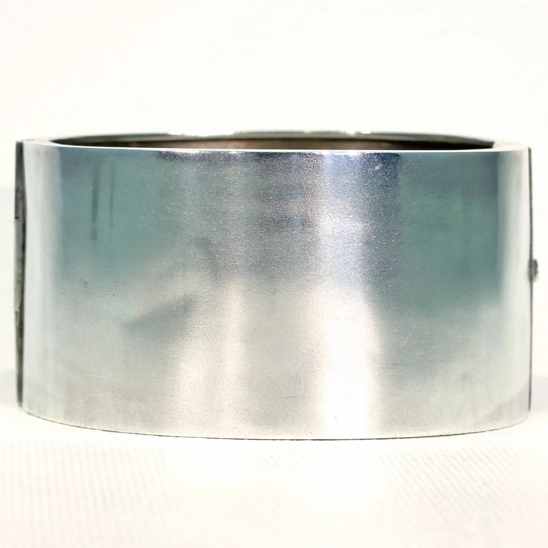 Antique Victorian Sterling Silver Cuff Bangle Bracelet