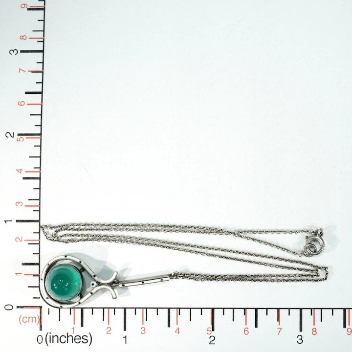 Wonderful Art and Crafts Era Chalcedony Enamel Necklace