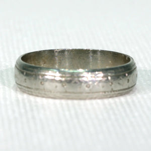 Wonderful Art Deco Engraved Platinum Wedding Band Size 7 4.7mm