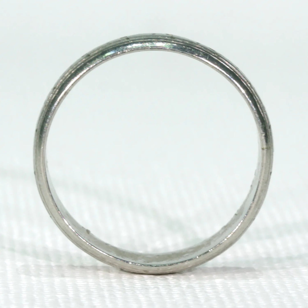 Wonderful Art Deco Engraved Platinum Wedding Band Size 7 4.7mm