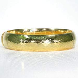 Art Deco French Faceted 18k Gold Bangle Bracelet