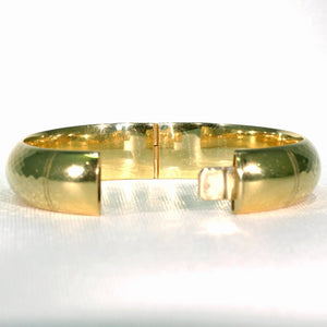 Art Deco French Faceted 18k Gold Bangle Bracelet