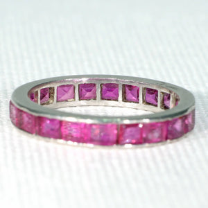 Art Deco Platinum Ruby Eternity Band Sz 6