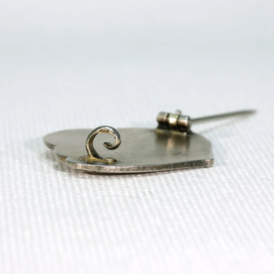 Art Nouveau Jugendstil Silver Brooch Pin Woman in Profile
