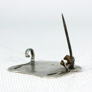 Art Nouveau Woman in Profile Silver Brooch Pin